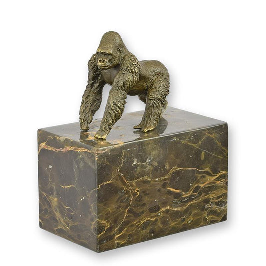 STATUE MODERNE SCULPTURE BRONZE GORILLE