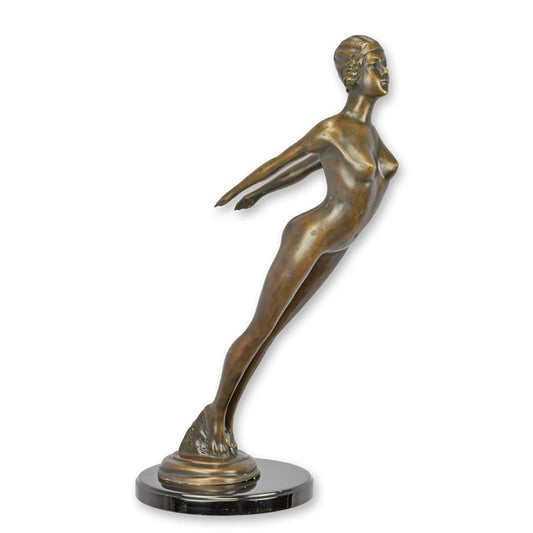 STATUE MODERNE SCULPTURE BRONZE FEMME NUE