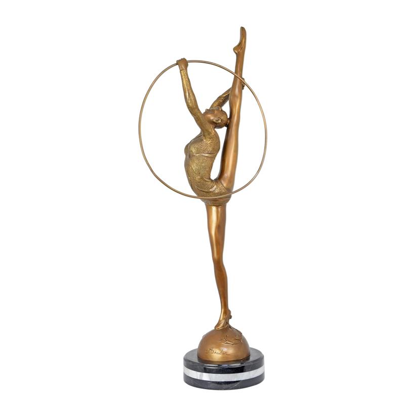 STATUE MODERNE SCULPTURE BRONZE DANSEUSE DE CERCLE