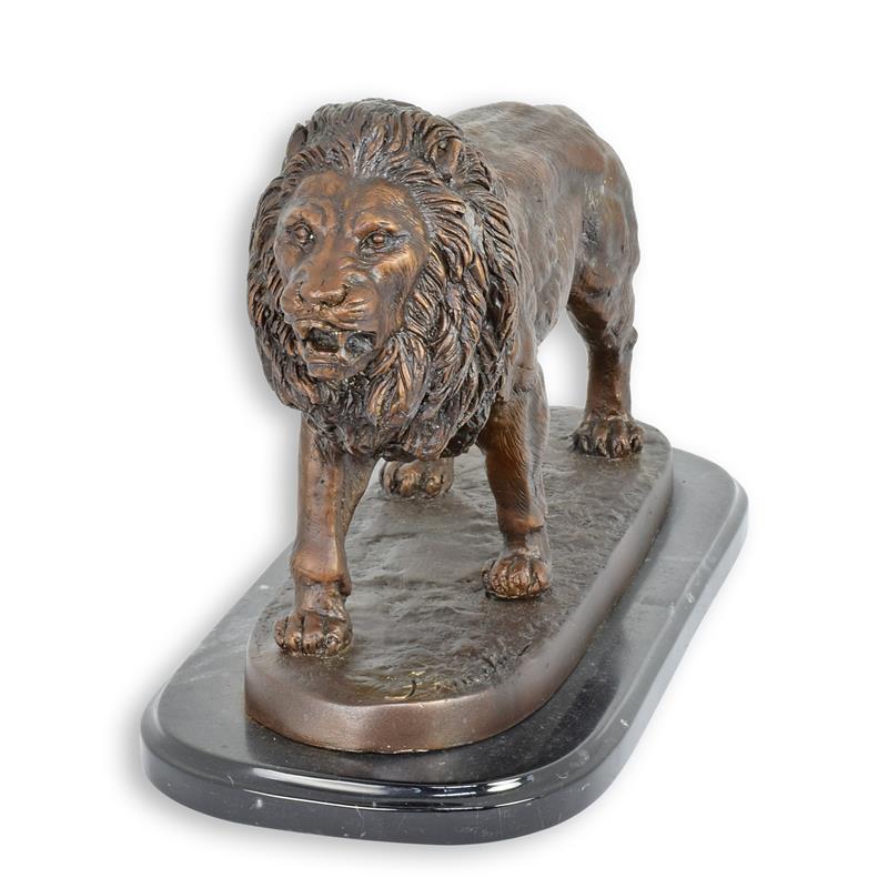 STATUE MODERNE SCULPTURE BRONZE LION
