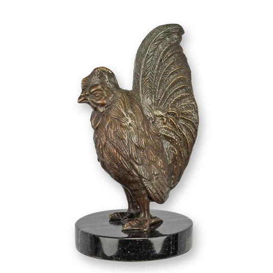 STATUE MODERNE SCULPTURE BRONZE COQ
