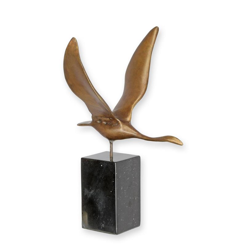 STATUE MODERNE SCULPTURE bronze un cygne en vol