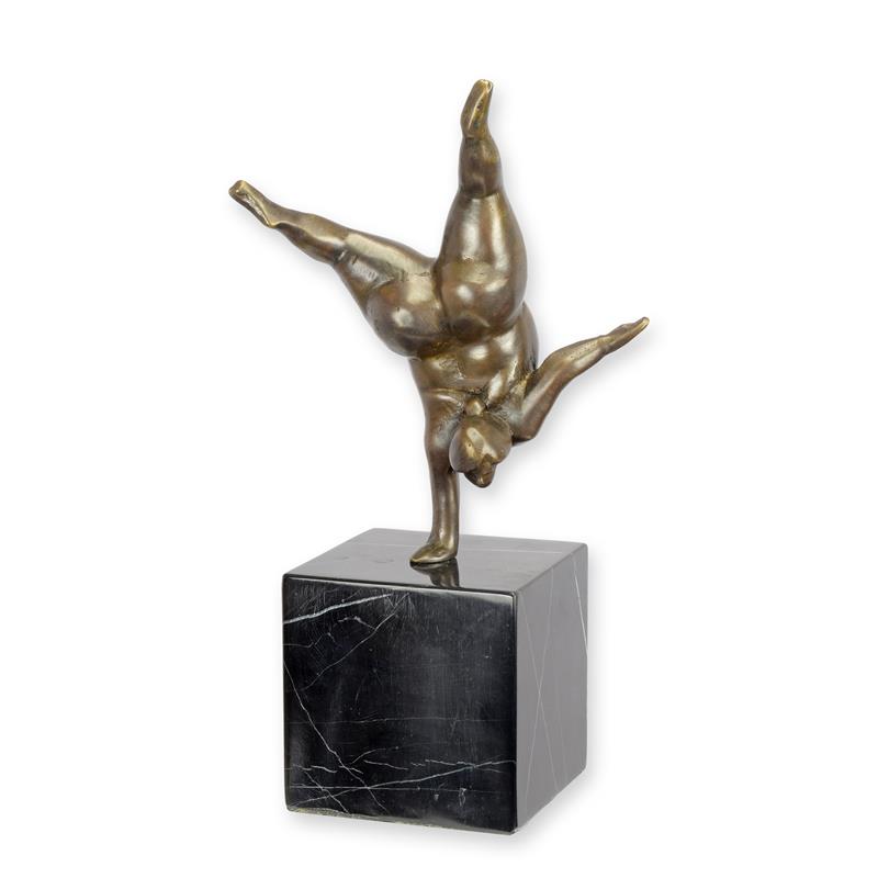 STATUE MODERNE SCULPTURE MODERNISTE BRONZE DAME EQUILIBRE