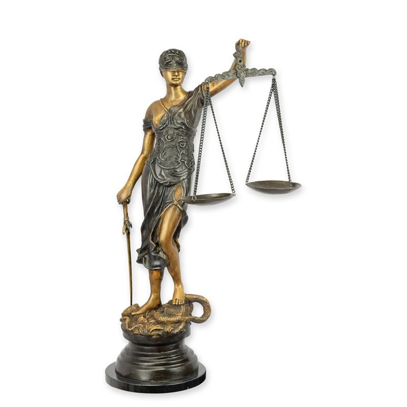 STATUE MODERNE SCULPTURE BRONZE DE LA DAME JUSTICE