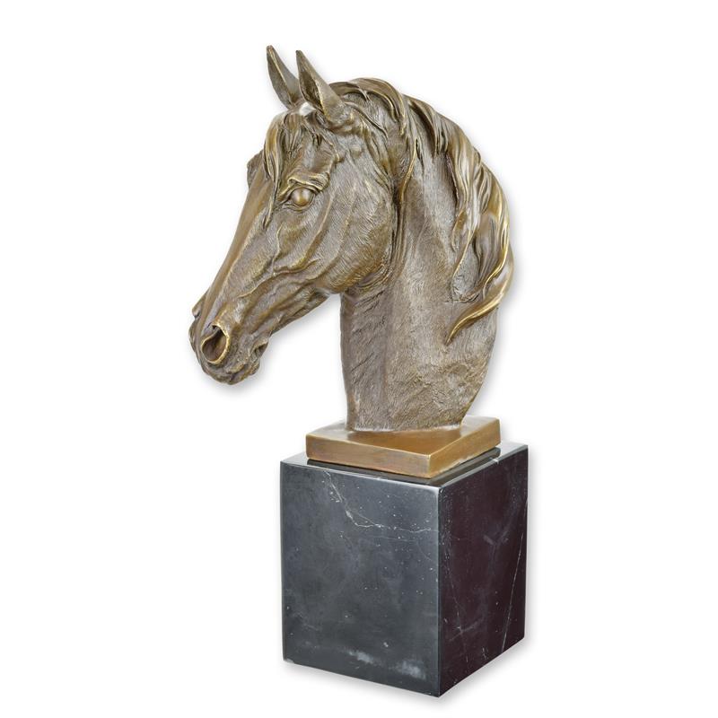 STATUE MODERNE SCULPTURE BRONZE TETE DE CHEVAL