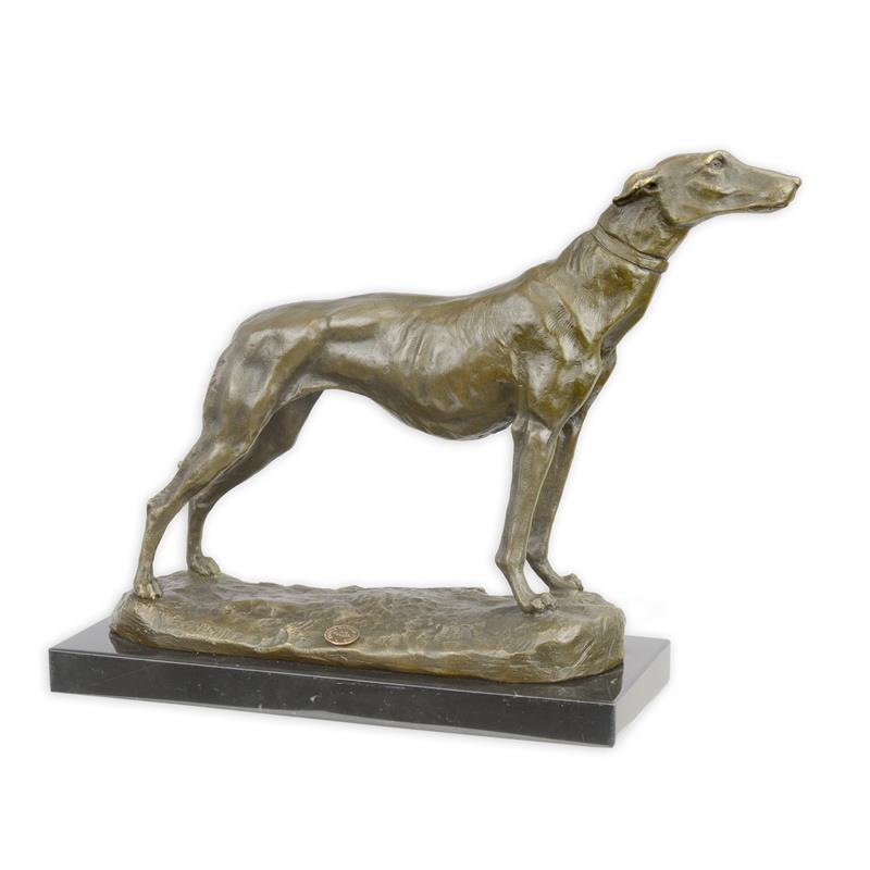 STATUE MODERNE SCULPTURE BRONZE LEVRIER