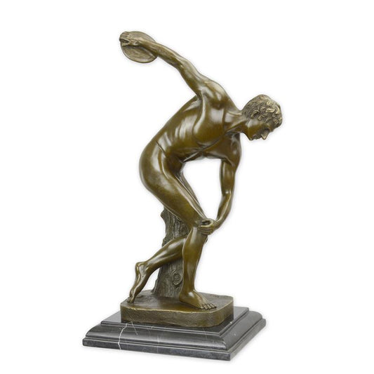 STATUE MODERNE SCULPTURE BRONZE DU DISCOBOL DE MYRON