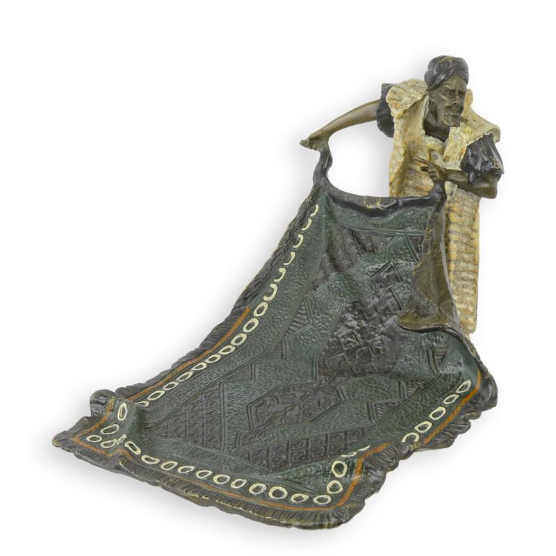 STATUE MODERNE SCULPTURE BRONZE VDEUR DE TAPIS ARABE