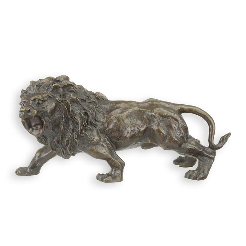 STATUE MODERNE SCULPTURE BRONZE LION