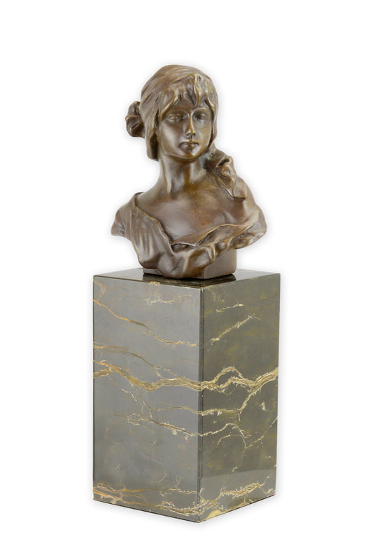 STATUE MODERNE SCULPTURE BRONZE BUSTE DE FEMME