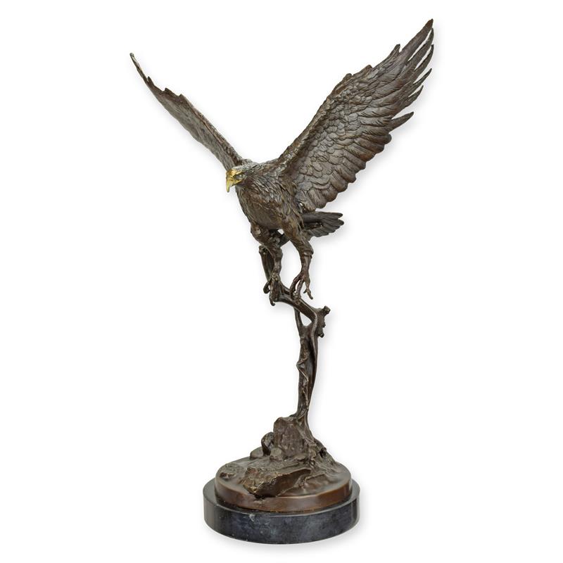 STATUE MODERNE SCULPTURE BRONZE AIGLE VOL