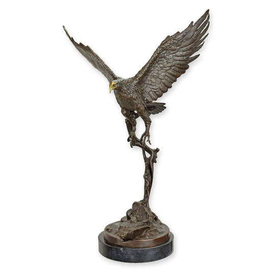 STATUE MODERNE SCULPTURE BRONZE AIGLE VOL