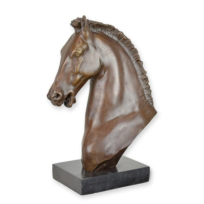 STATUE MODERNE SCULPTURE BRONZE TETE DE CHEVAL