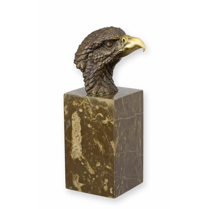 STATUE MODERNE SCULPTURE BRONZE TETE D'AIGLE
