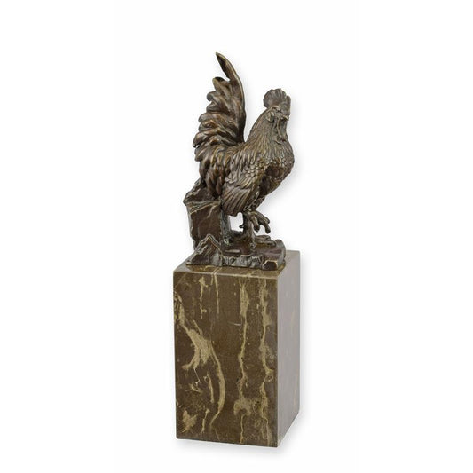STATUE MODERNE SCULPTURE BRONZE COQ