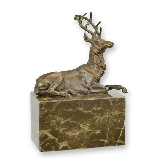 STATUE MODERNE SCULPTURE BRONZE CERF