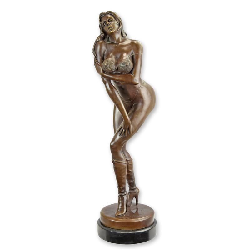 STATUE MODERNE SCULPTURE EROTIQUE BRONZE PINUP
