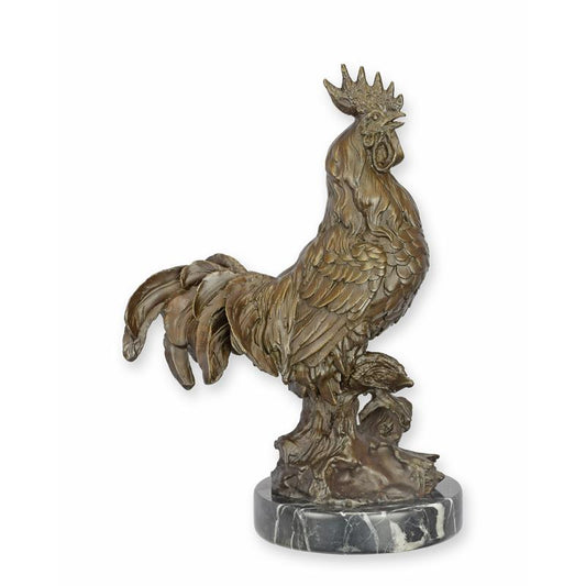 STATUE MODERNE SCULPTURE BRONZE COQ